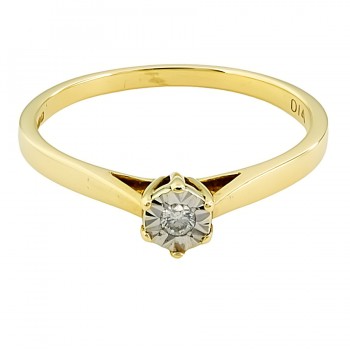 9ct gold Diamond Ring size M